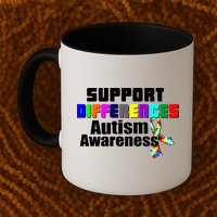 Support Differences Autism Awareness Mug