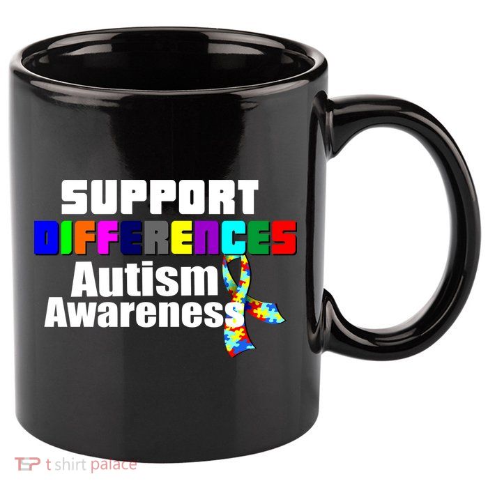 Support Differences Autism Awareness 11oz C Handle Ceramic Mug