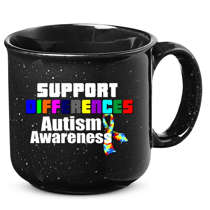 Support Differences Autism Awareness 15oz Campfire Ceramic Mug