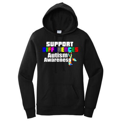 Support Differences Autism Awareness Women's Pullover Hoodie