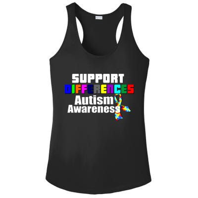 Support Differences Autism Awareness Ladies PosiCharge Competitor Racerback Tank