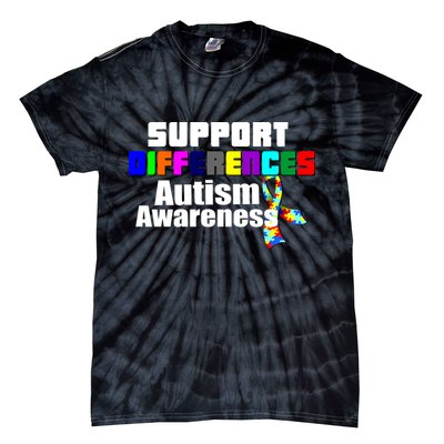 Support Differences Autism Awareness Tie-Dye T-Shirt