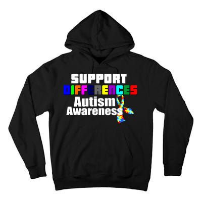 Support Differences Autism Awareness Tall Hoodie