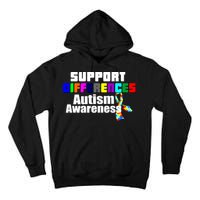 Support Differences Autism Awareness Tall Hoodie