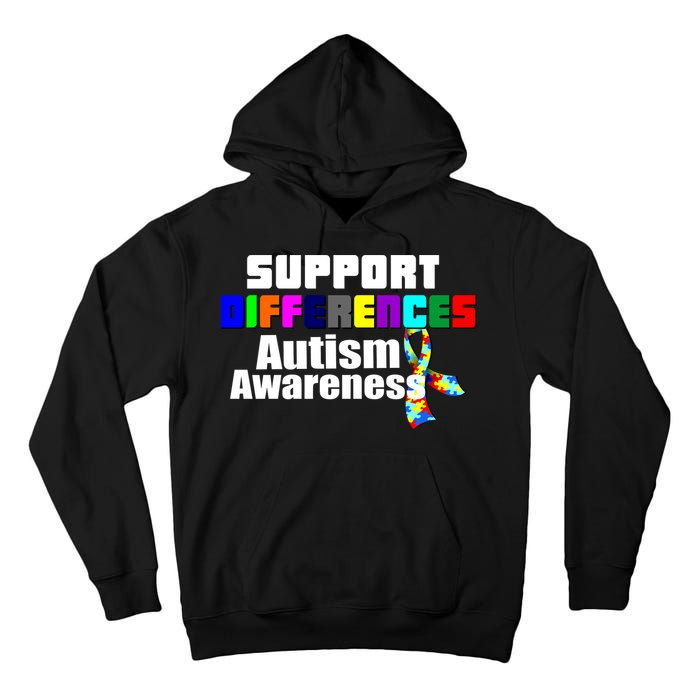 Support Differences Autism Awareness Tall Hoodie