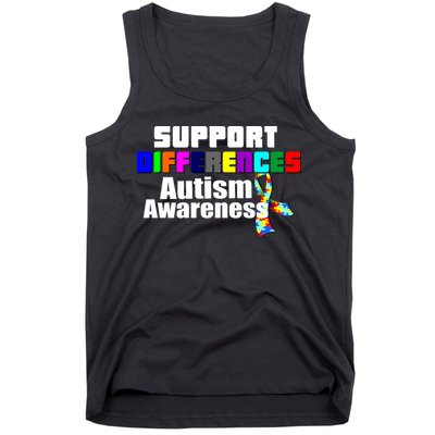 Support Differences Autism Awareness Tank Top