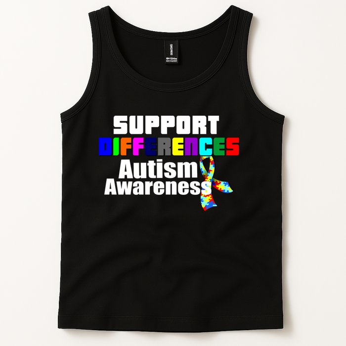 Support Differences Autism Awareness Tank Top
