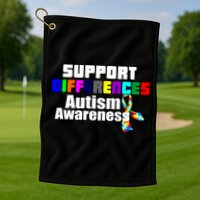 Support Differences Autism Awareness Golf Towel