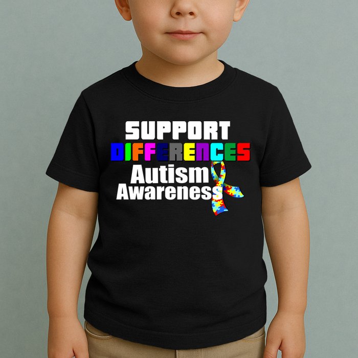 Support Differences Autism Awareness Toddler T-Shirt