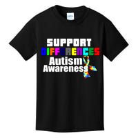 Support Differences Autism Awareness Kids T-Shirt