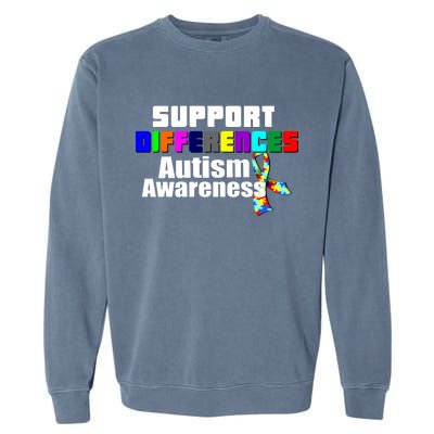 Support Differences Autism Awareness Garment-Dyed Sweatshirt