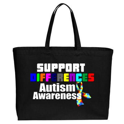 Support Differences Autism Awareness Cotton Canvas Jumbo Tote