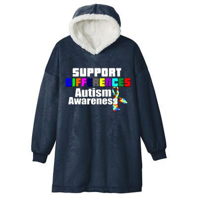 Support Differences Autism Awareness Hooded Wearable Blanket