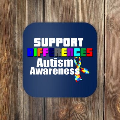 Support Differences Autism Awareness Coaster