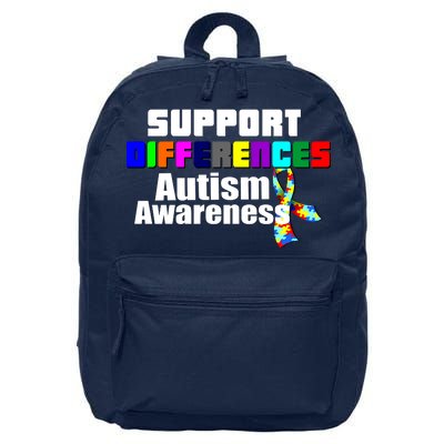 Support Differences Autism Awareness 16 in Basic Backpack