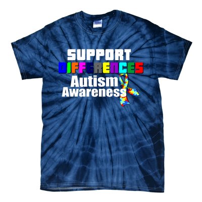 Support Differences Autism Awareness Tie-Dye T-Shirt