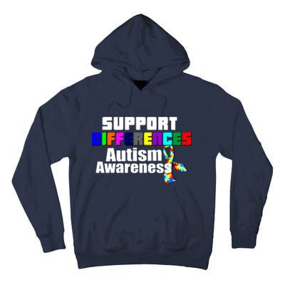 Support Differences Autism Awareness Tall Hoodie