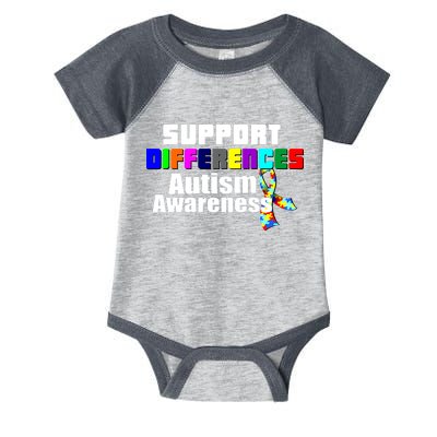 Support Differences Autism Awareness Infant Baby Jersey Bodysuit