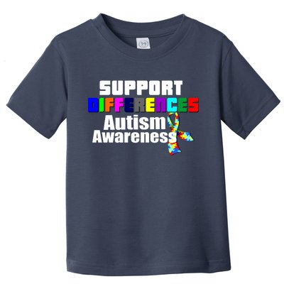 Support Differences Autism Awareness Toddler T-Shirt