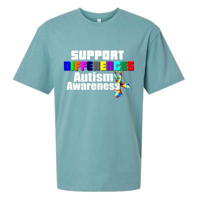 Support Differences Autism Awareness Sueded Cloud Jersey T-Shirt