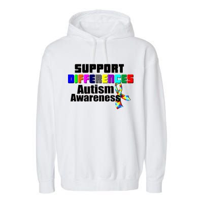 Support Differences Autism Awareness Garment-Dyed Fleece Hoodie