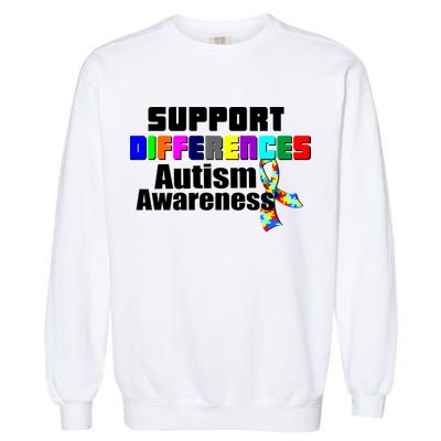 Support Differences Autism Awareness Garment-Dyed Sweatshirt