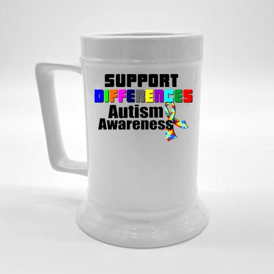 Support Differences Autism Awareness Beer Stein