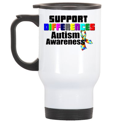 Support Differences Autism Awareness Stainless Steel Travel Mug