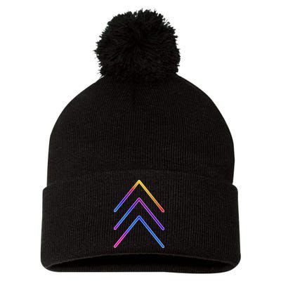 Support Down Syndrome 3 Arrows Pom Pom 12in Knit Beanie