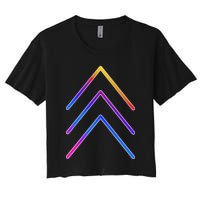 Support Down Syndrome 3 Arrows Women's Crop Top Tee