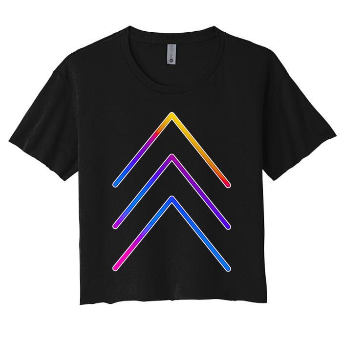 Support Down Syndrome 3 Arrows Women's Crop Top Tee