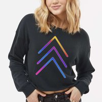 Support Down Syndrome 3 Arrows Cropped Pullover Crew
