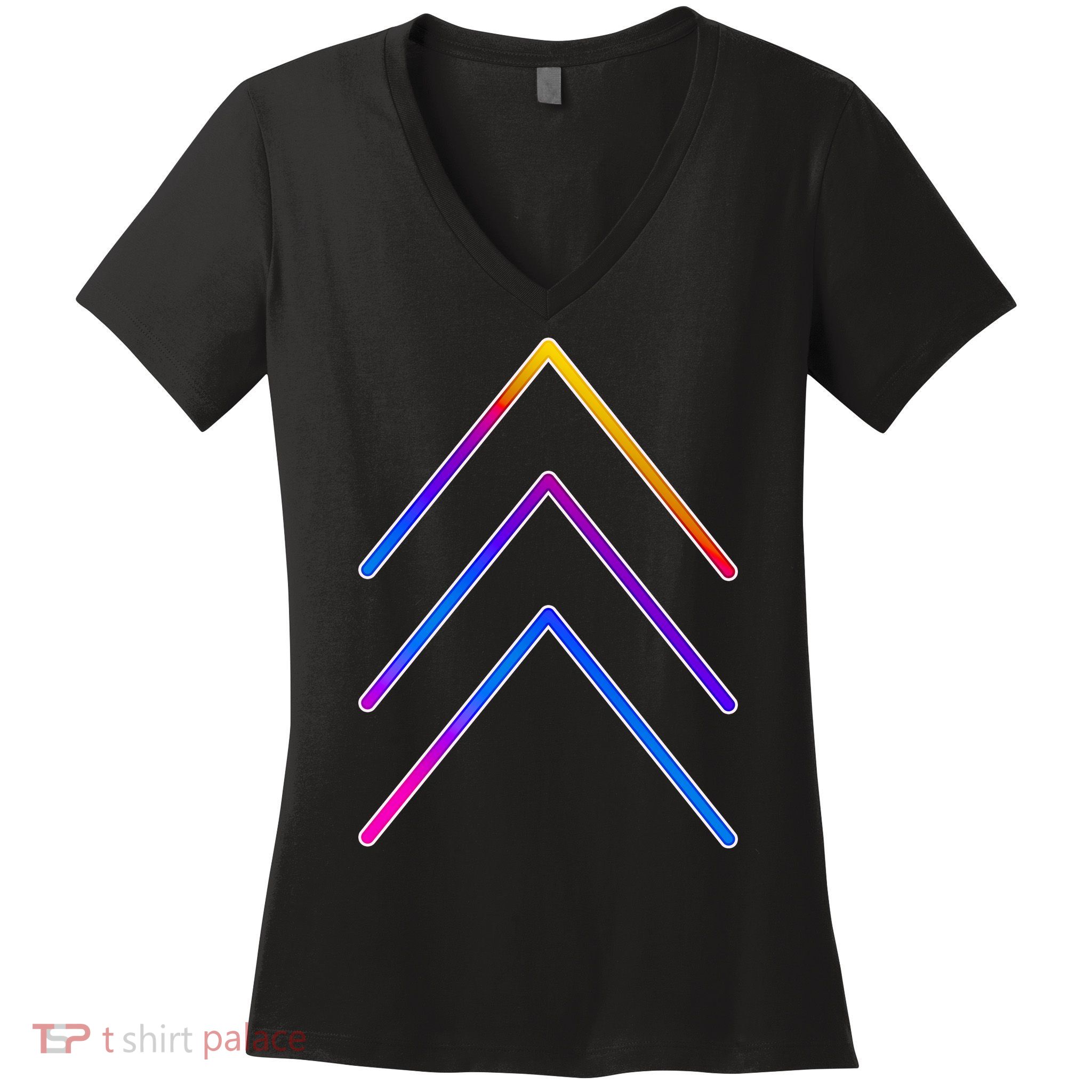 Support Down Syndrome 3 Arrows Women's V-Neck T-Shirt