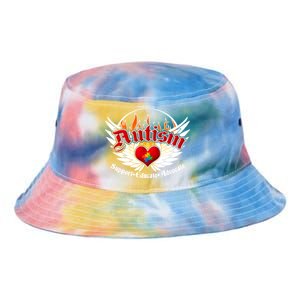 Support Educate Advocate - Autism Flames Tie Dye Newport Bucket Hat