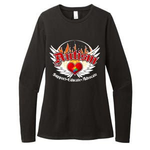 Support Educate Advocate - Autism Flames Womens CVC Long Sleeve Shirt