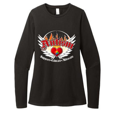 Support Educate Advocate - Autism Flames Womens CVC Long Sleeve Shirt