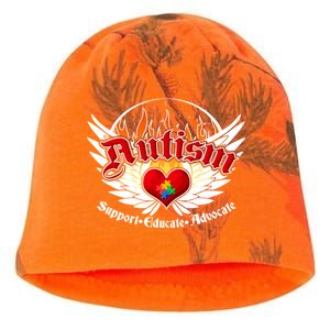 Support Educate Advocate - Autism Flames Kati - Camo Knit Beanie