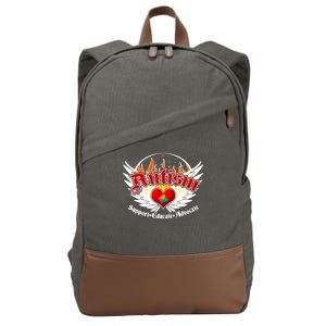 Support Educate Advocate - Autism Flames Cotton Canvas Backpack