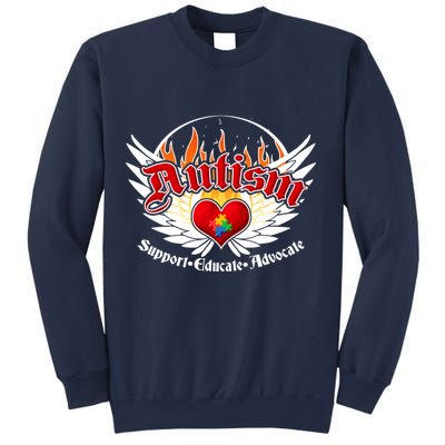 Support Educate Advocate - Autism Flames Sweatshirt