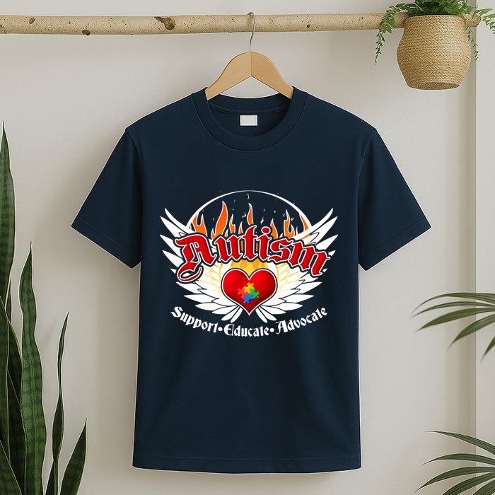 Support Educate Advocate - Autism Flames T-Shirt