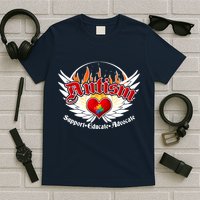 Support Educate Advocate - Autism Flames T-Shirt