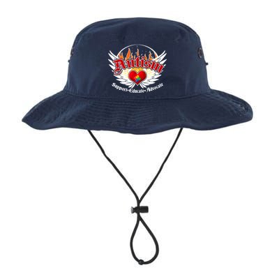 Support Educate Advocate - Autism Flames Bucket Hat