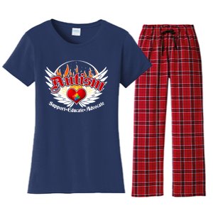 Support Educate Advocate - Autism Flames Women's Flannel Pajama Set