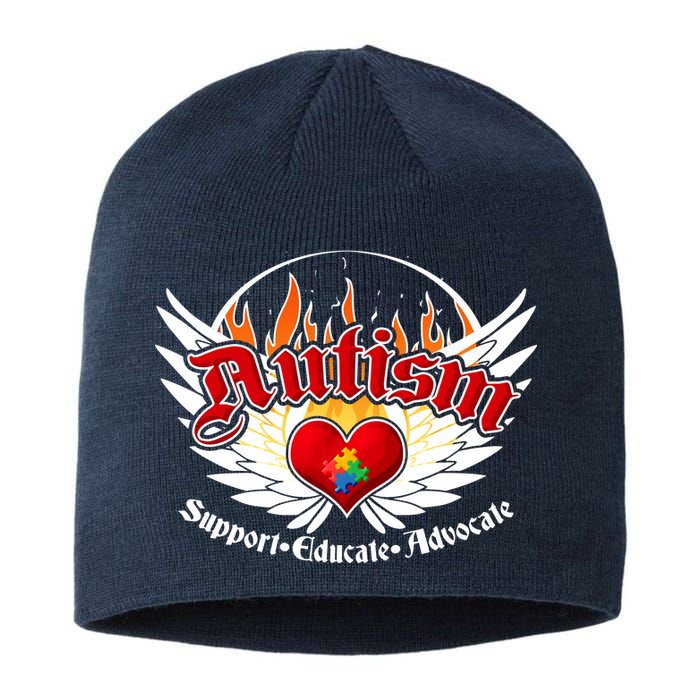 Support Educate Advocate - Autism Flames Sustainable Beanie