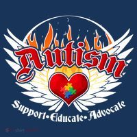 Support Educate Advocate - Autism Flames 16 in Basic Backpack