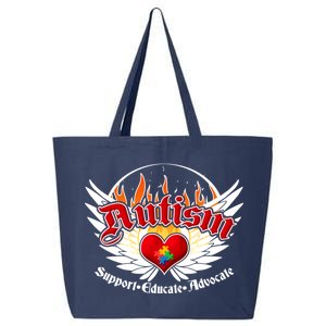 Support Educate Advocate - Autism Flames 25L Jumbo Tote