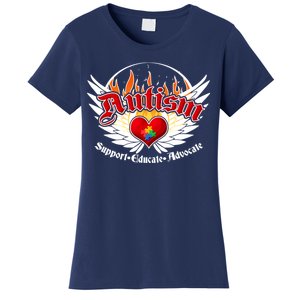 Support Educate Advocate - Autism Flames Women's T-Shirt