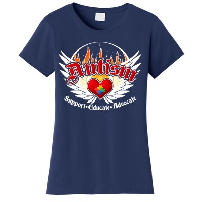 Support Educate Advocate - Autism Flames Women's T-Shirt