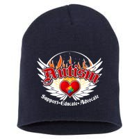 Support Educate Advocate - Autism Flames Short Acrylic Beanie