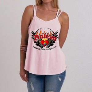 Support Educate Advocate - Autism Flames Women's Strappy Tank